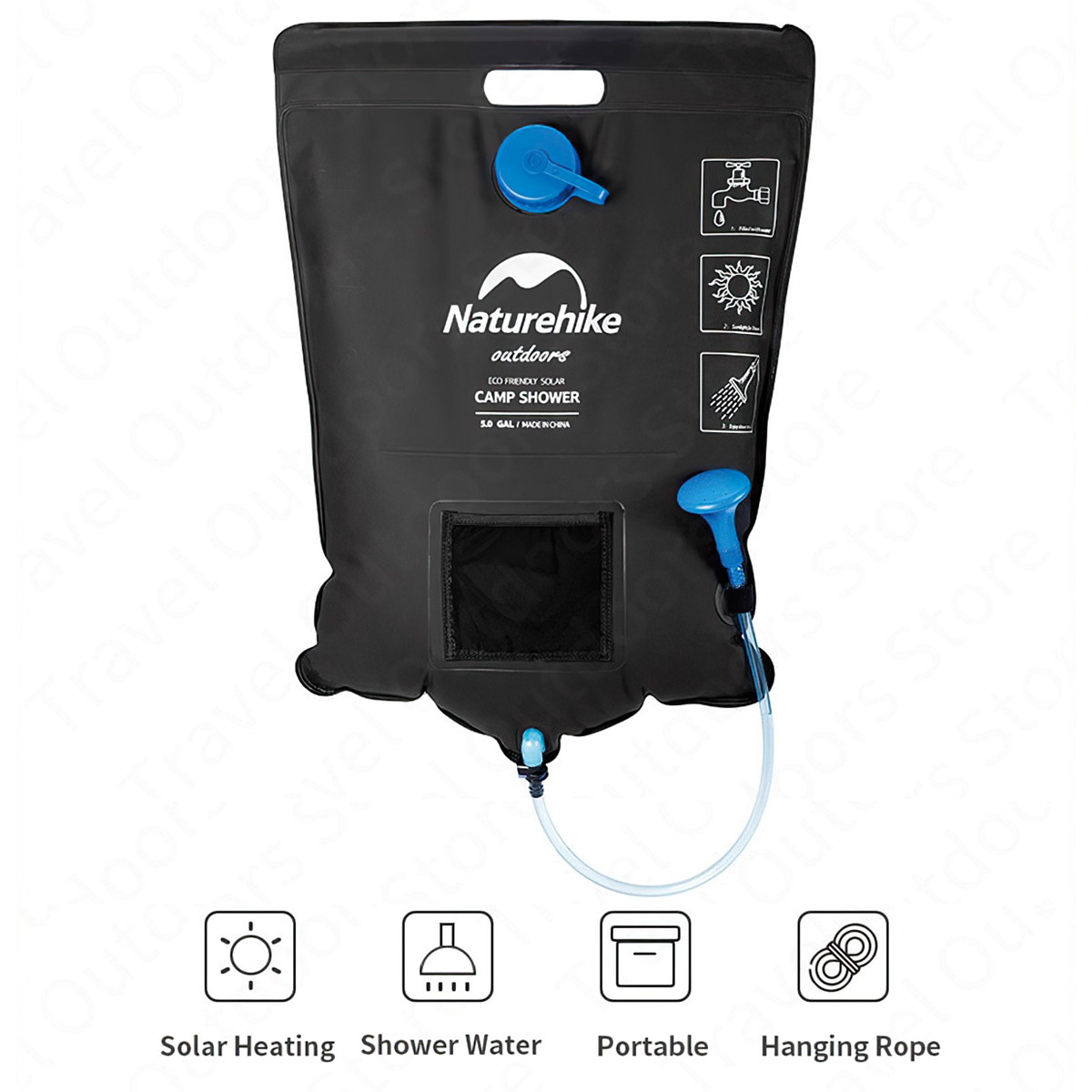 Naturehike Túi Đựng Nước Tắm Thái Dương Năng