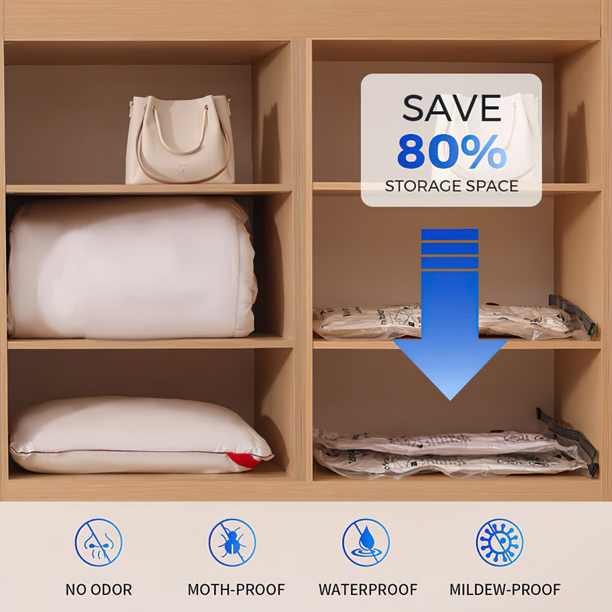 Flextail Vacuum Bag Set 4pcs (set 4 túi) Túi hút chân không