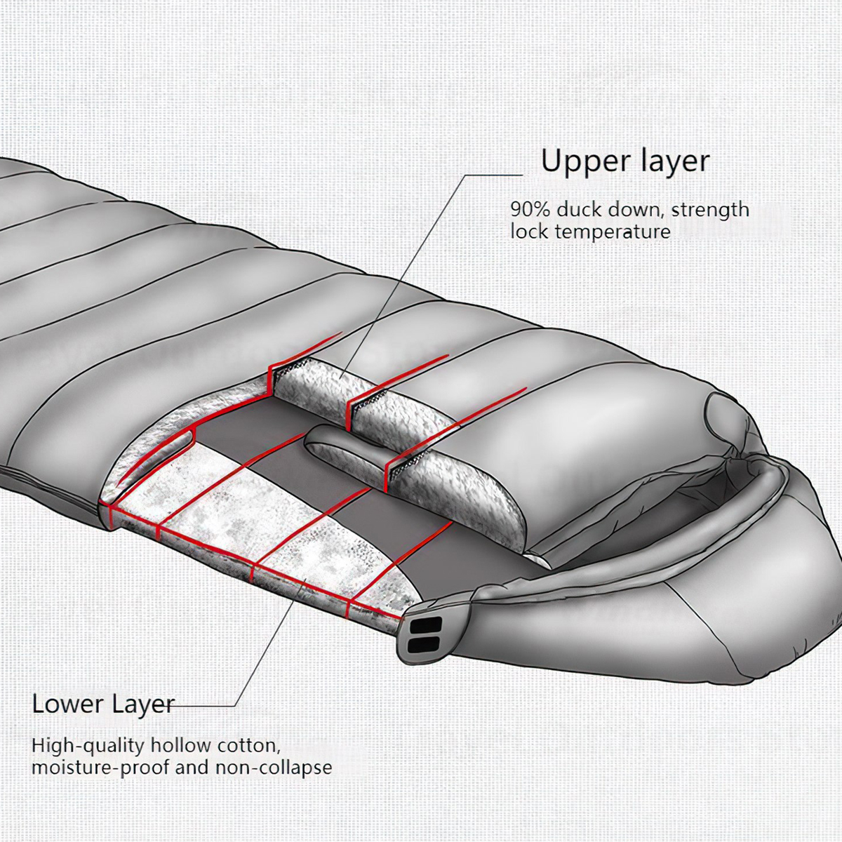 Naturehike Túi Ngủ Cắm Trại Dày Siêu Nhẹ Chống Nước