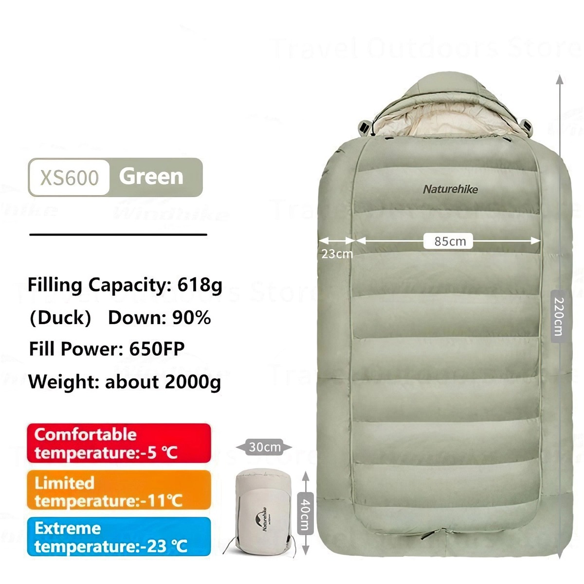 Naturehike Túi Ngủ Cắm Trại Dày Siêu Nhẹ Chống Nước