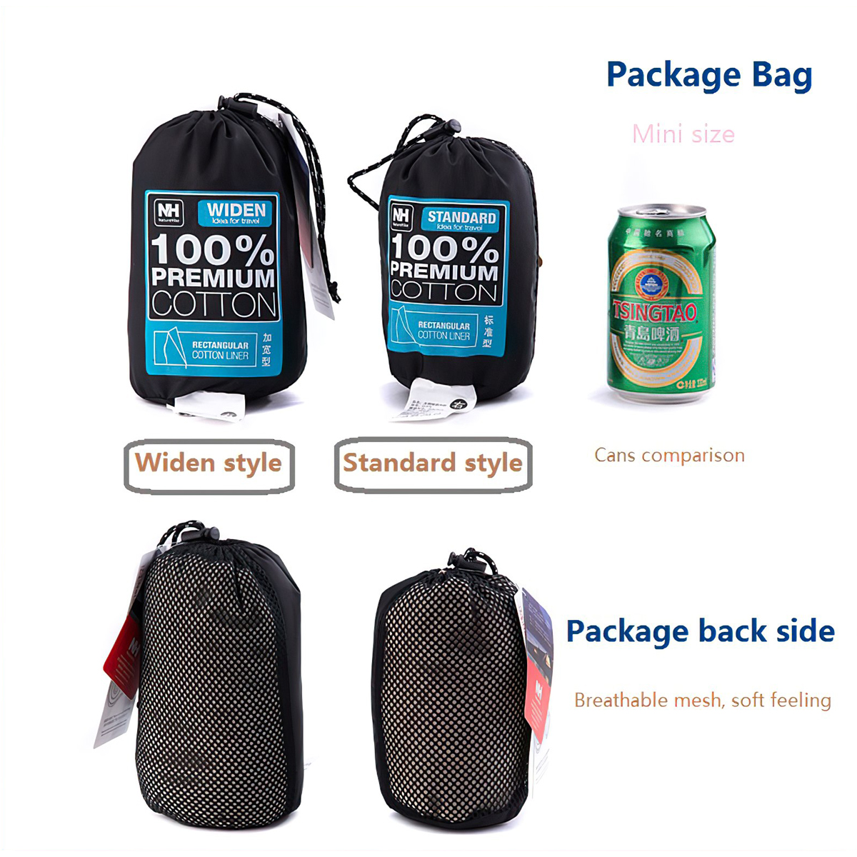 Naturehike Túi Ngủ Mùa Hè Cotton Cắm TRại Cotton Sleeping Bag Liner