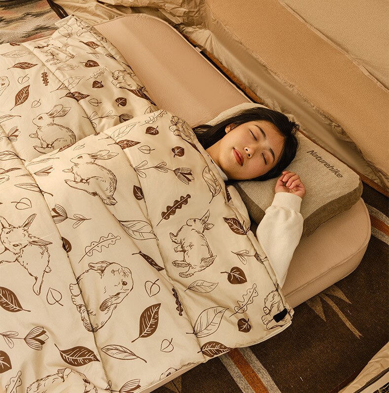 NatureHike CNH22SD015 Túi ngủ cắm trại họa tiết thỏ con dễ thương Cute Mud Rabbit Cotton Sleeping Bag