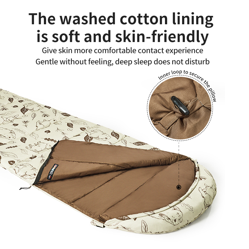 NatureHike CNH22SD015 Túi ngủ cắm trại họa tiết thỏ con dễ thương Cute Mud Rabbit Cotton Sleeping Bag