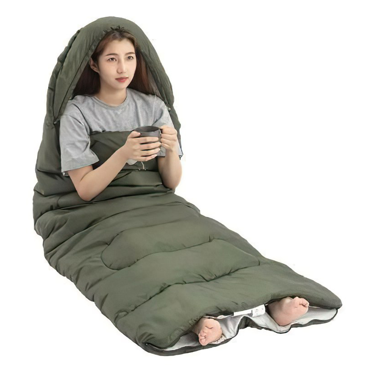 Naturehike NH21MSD08 Túi Ngủ Cắm Trại Có Nón Y150L