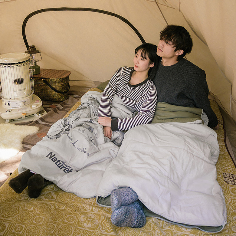 Naturehike Túi ngủ đôi cắm trại Thickened Cotton Warm
