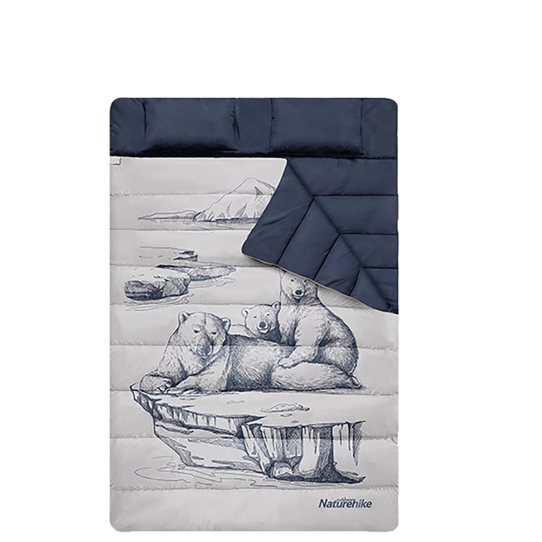 Naturehike Túi ngủ đôi cắm trại Thickened Cotton Warm