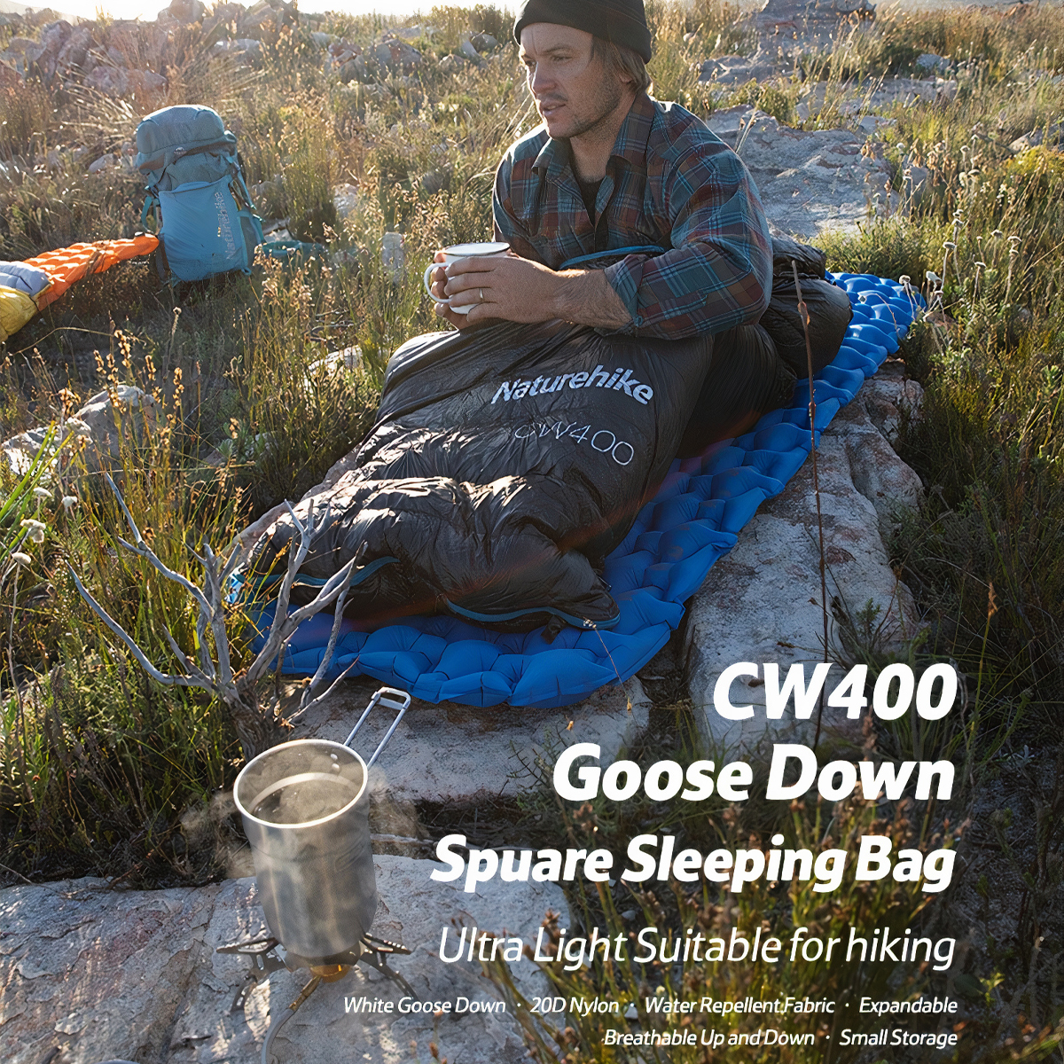 Naturehike Túi ngủ lông vũ cắm trại giữ ấm từ -  CWZ400 2-7°C - CW400 0-5°C