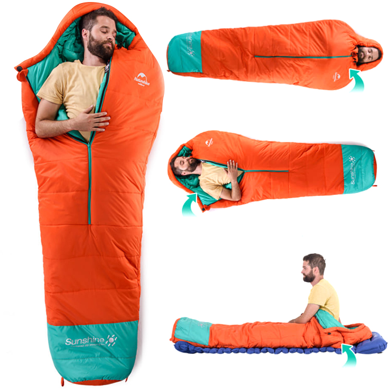 Naturehike NH17S013-D Túi Ngủ Cắm Trại Mùa Đông 4 Layers Mummy Sleeping Bag EM200