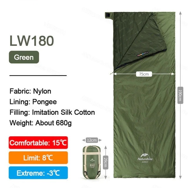 Naturehike NH21MSD09 Túi Ngủ Cắm Trại LW180 phiên bản 2021