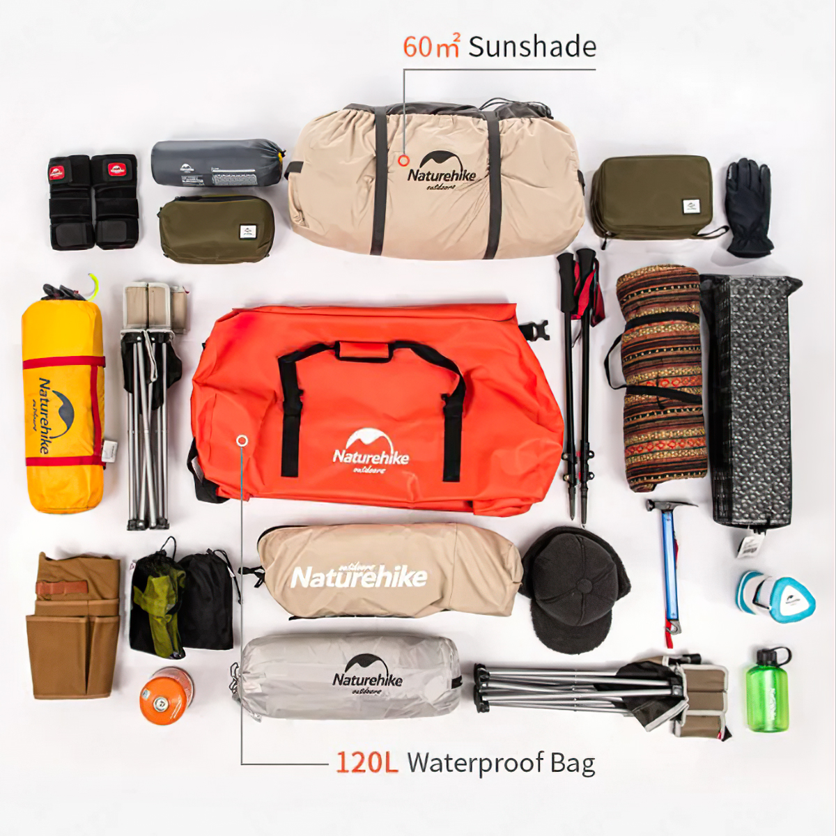 Naturehike Túi Xách Xếp Gọn Cắm Trại Chống Nước NH20FSB03