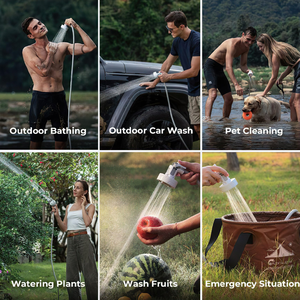 Flextail Max Shower Vòi tắm dã ngoại cắm trại kèm bơm áp suất cao