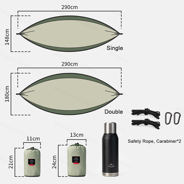 Naturehike NH21DC011 Võng cắm trại siêu nhẹ Ultralight Swing Hammock