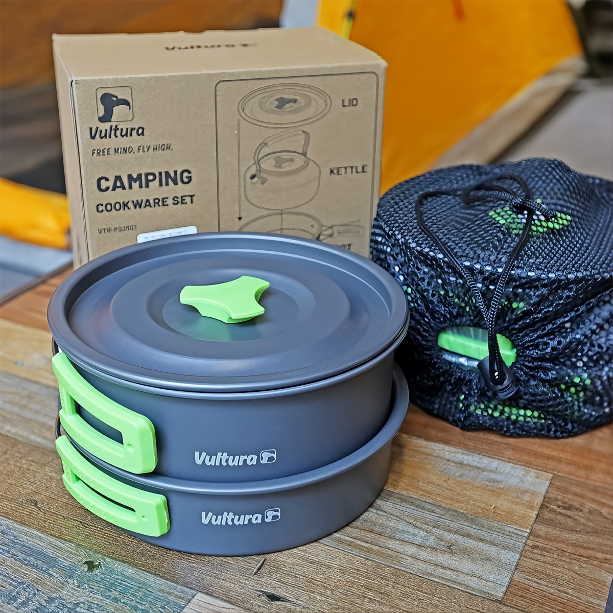 Vultura Bộ Nồi - Chảo - Ấm Nhôm Trekking Dã Ngoại Cắm Trại VTR-PS2501, VTR-PS2502