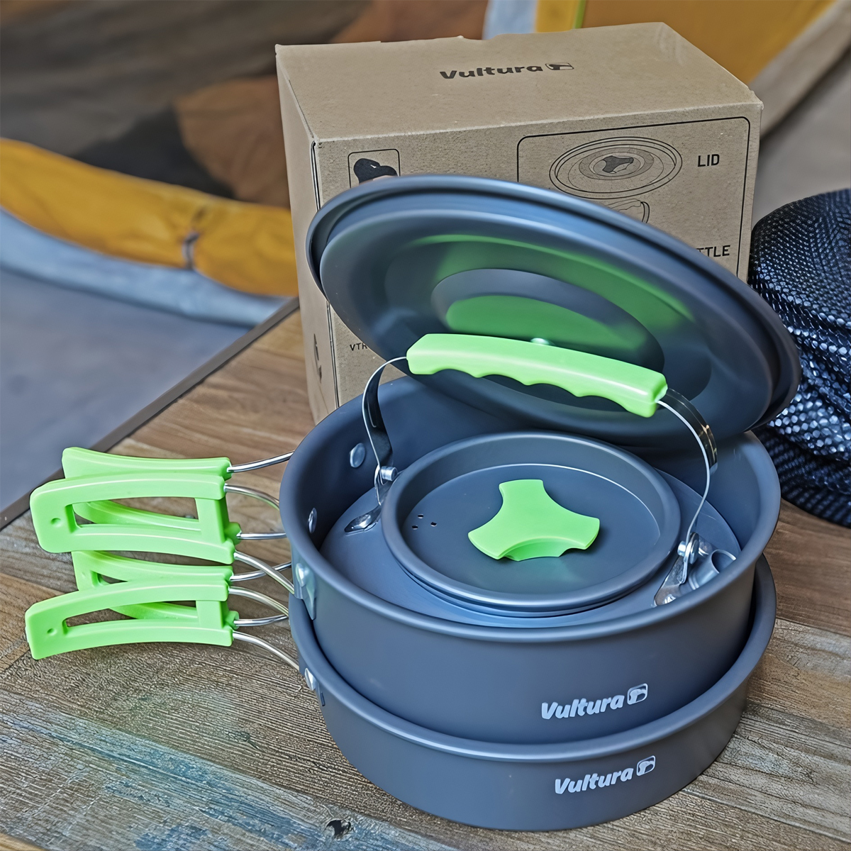 Vultura Bộ Nồi - Chảo - Ấm Nhôm Trekking Dã Ngoại Cắm Trại VTR-PS2501, VTR-PS2502