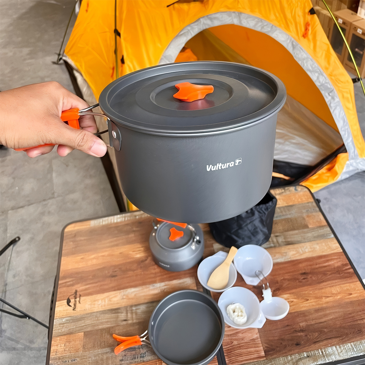 Vultura Bộ Nồi - Chảo - Ấm Nhôm Trekking Dã Ngoại Cắm Trại VTR-PS2501, VTR-PS2502