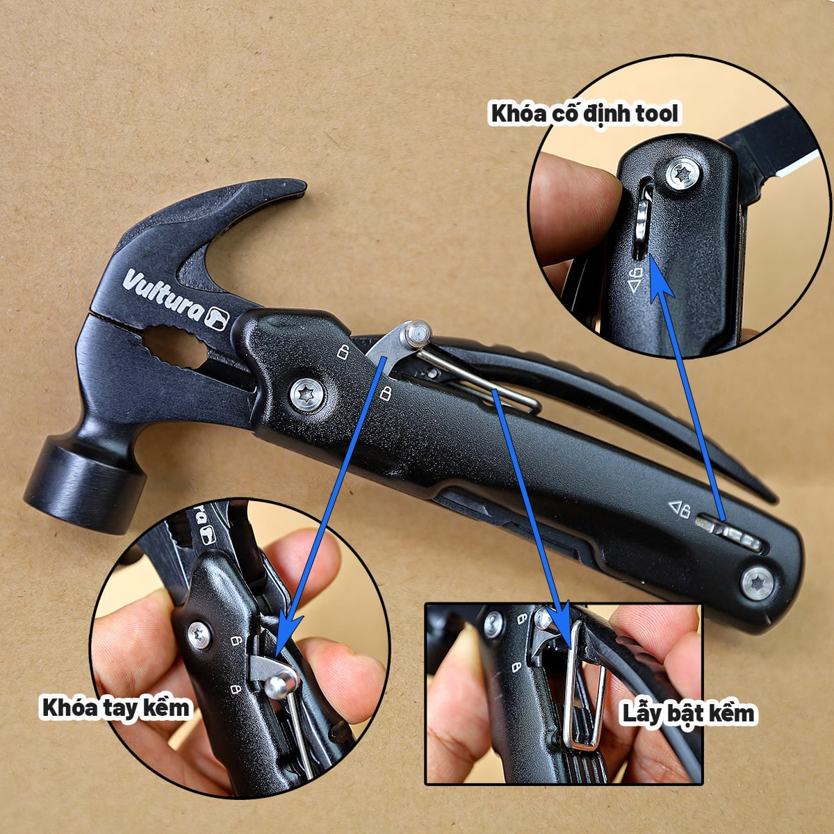 Vultura Búa Cắm Trại Dã Ngoại Kiêm Dụng Cụ Đa Năng MT2601