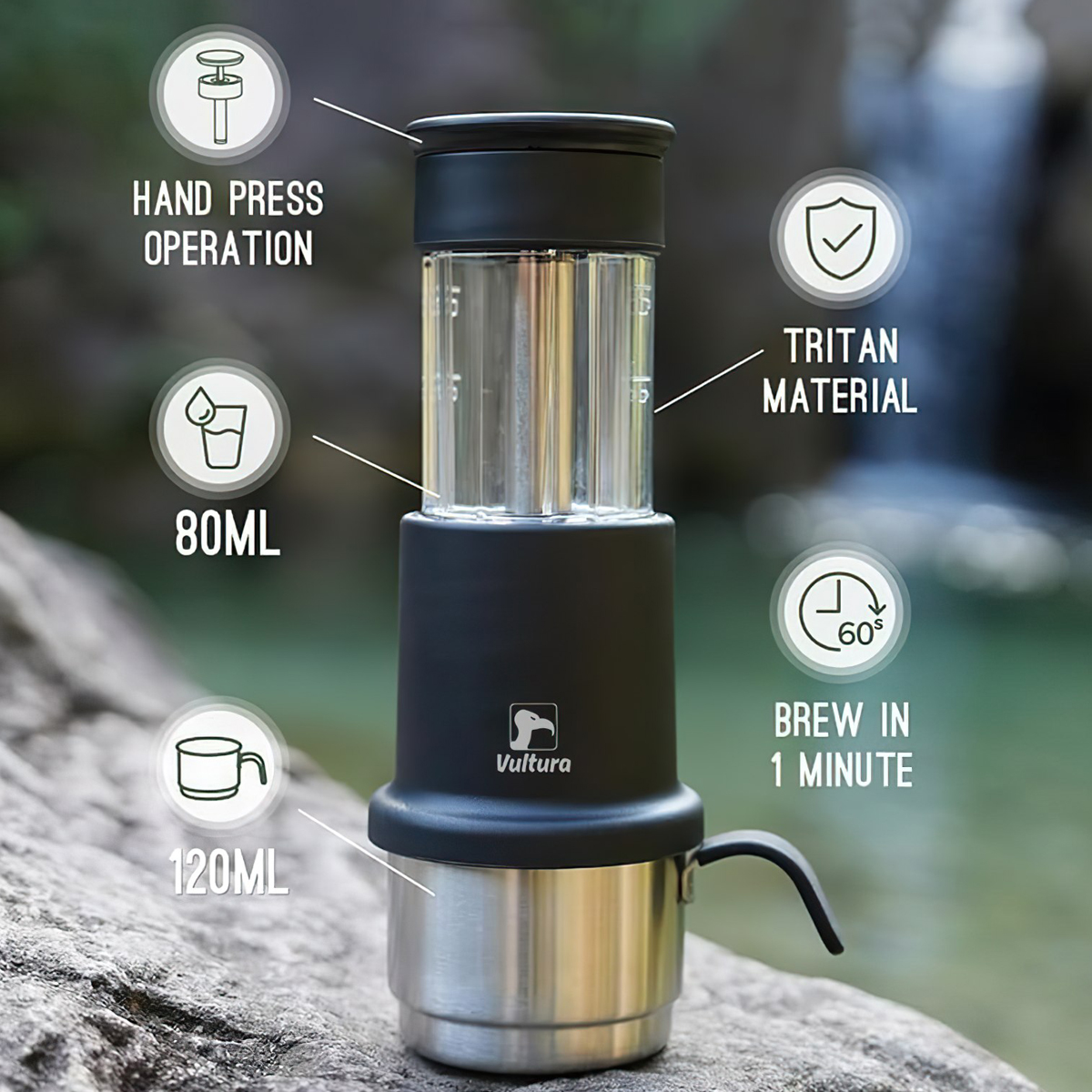 Vultura Campresso KF1 Dụng Cụ Pha Cà Phê Espresso Cắm Trại ( thủ Công )