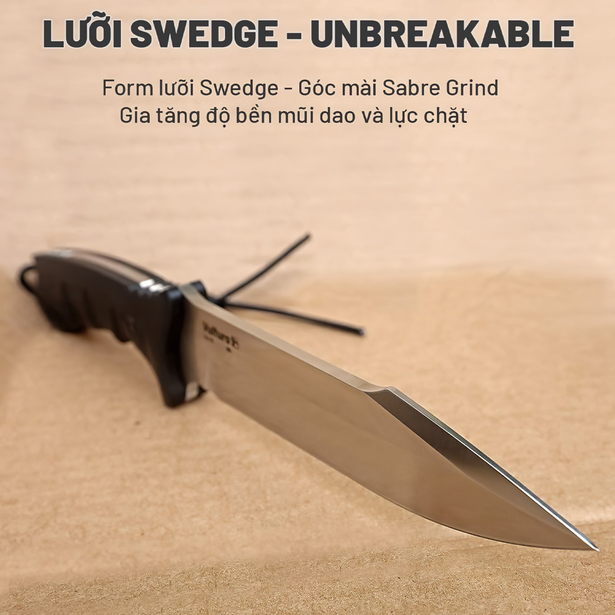 Vultura Dao Sinh Tồn Cắm Trại Outdoor full-tang thép D2-KX-15