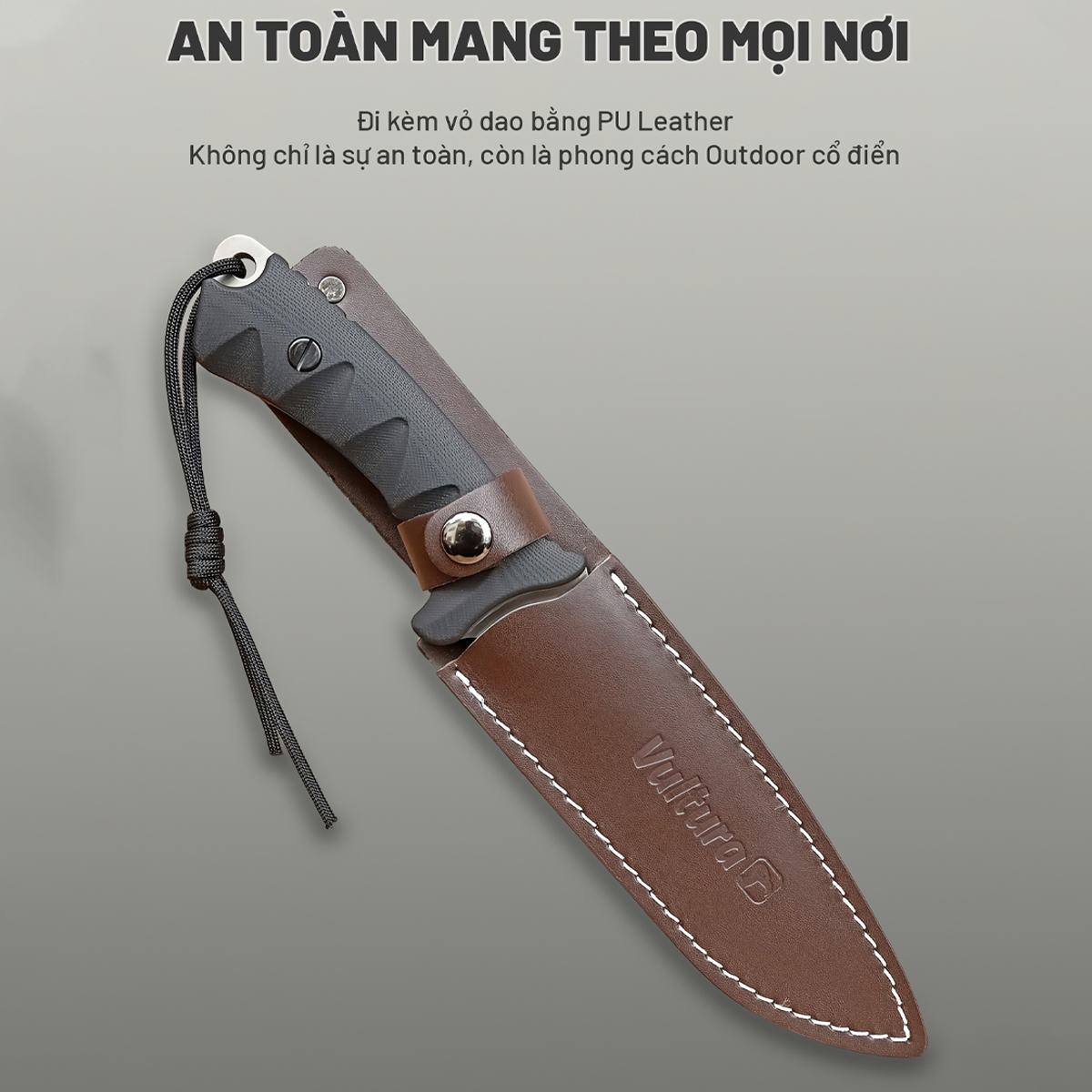 Vultura Dao Sinh Tồn Cắm Trại Outdoor full-tang thép D2-KX-15