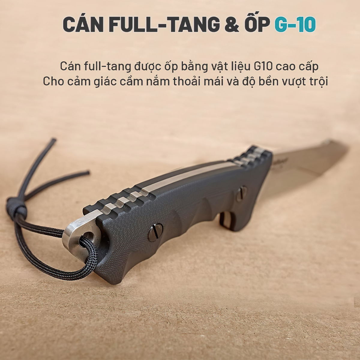 Vultura Dao Sinh Tồn Cắm Trại Outdoor full-tang thép D2-KX-15
