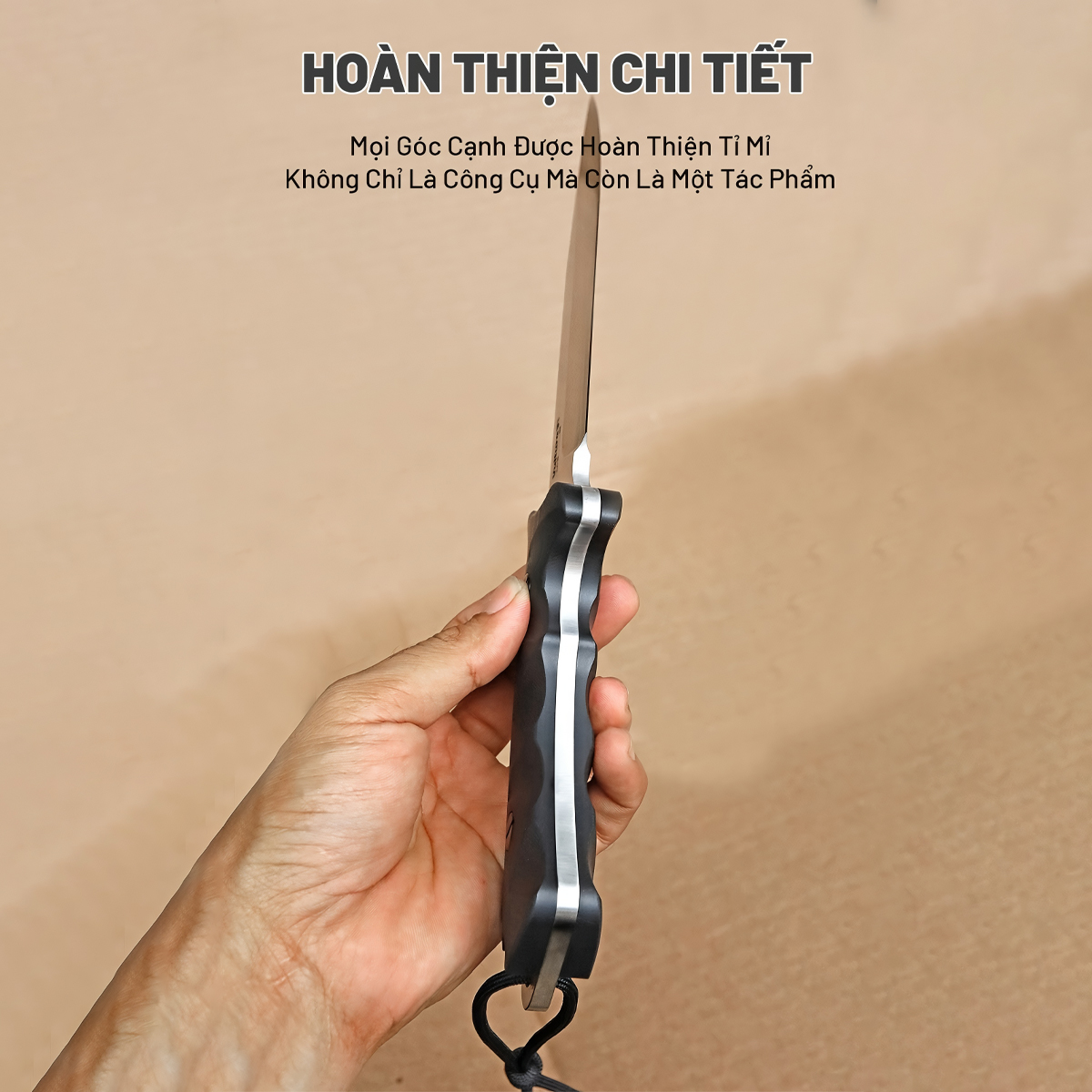 Vultura Dao Sinh Tồn Cắm Trại Outdoor full-tang thép D2-KX-15