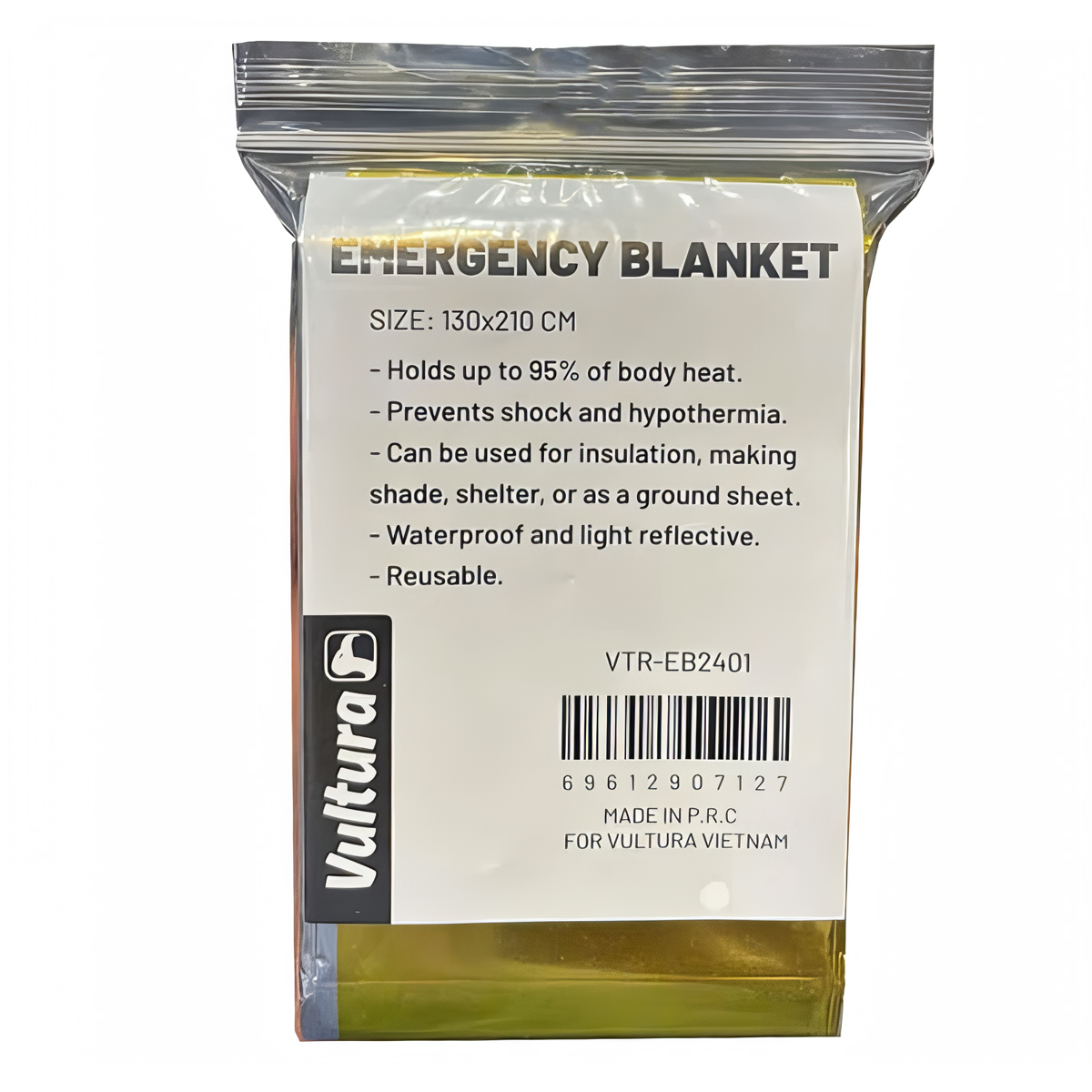 Vultura Mền Giữ Nhiệt Cứu Sinh SOS Cắm Trại (Thermal Blanket) VTR-EB2401