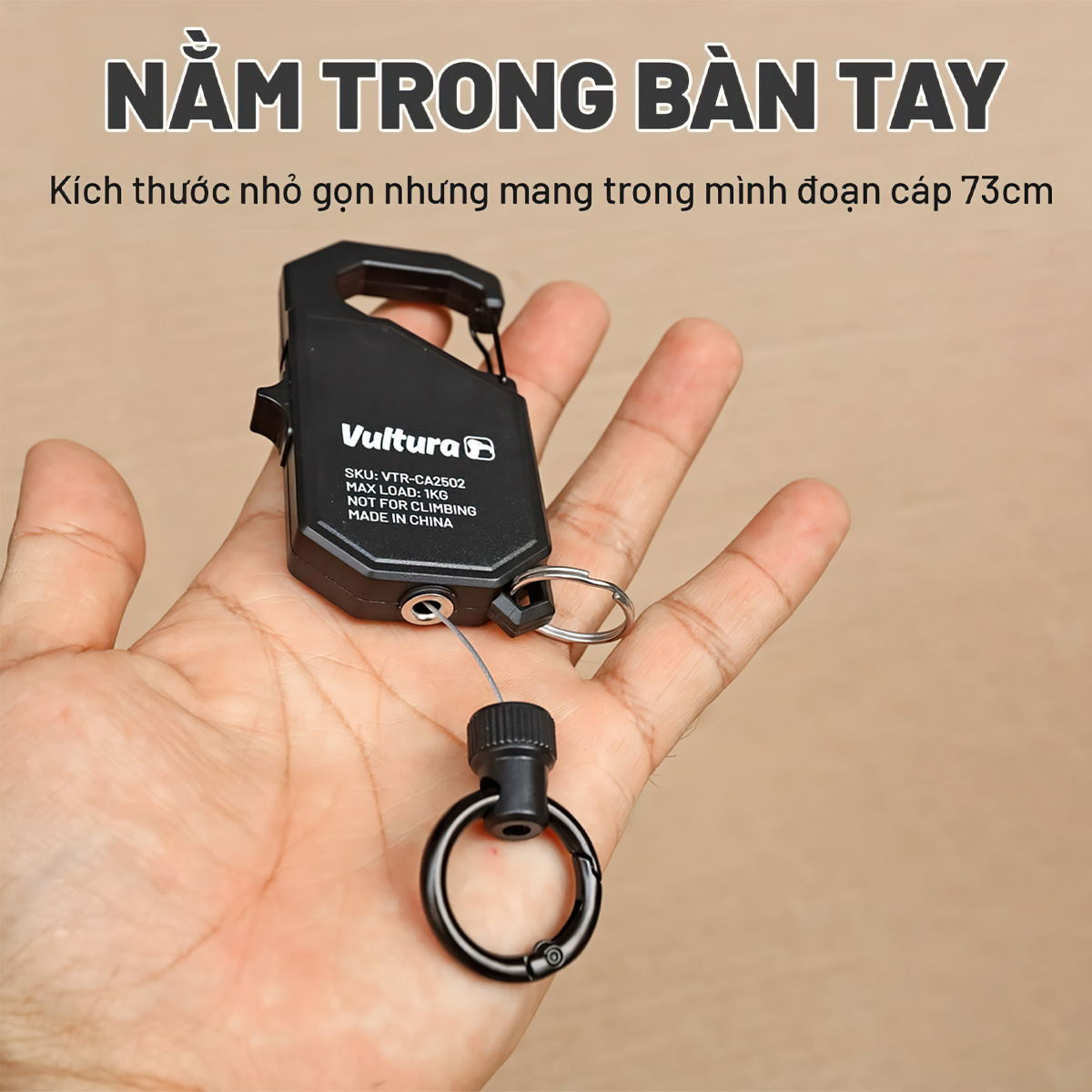 Vultura Móc Carabiner Dây Cáp Kéo Rút Cắm Trại VTR-CA2502