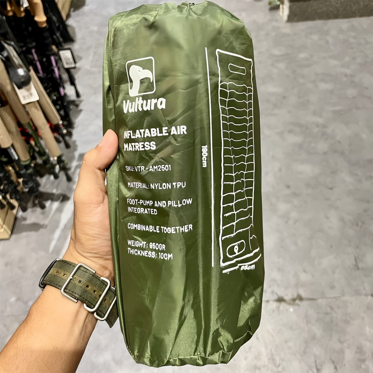Vultura Nệm Hơi Cắm Trại Tích Hợp Bơm Tay VTR-AM2501