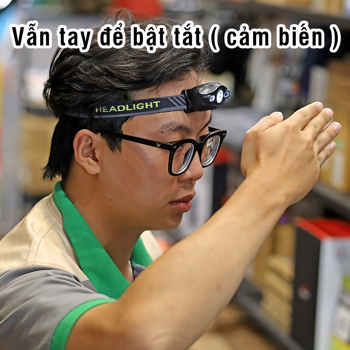 Vultura VTR-HL2401 Đèn Đeo Trán Cắm Trại Pin Sạc Cảm Biến Vẫy Tay 100 Lumen