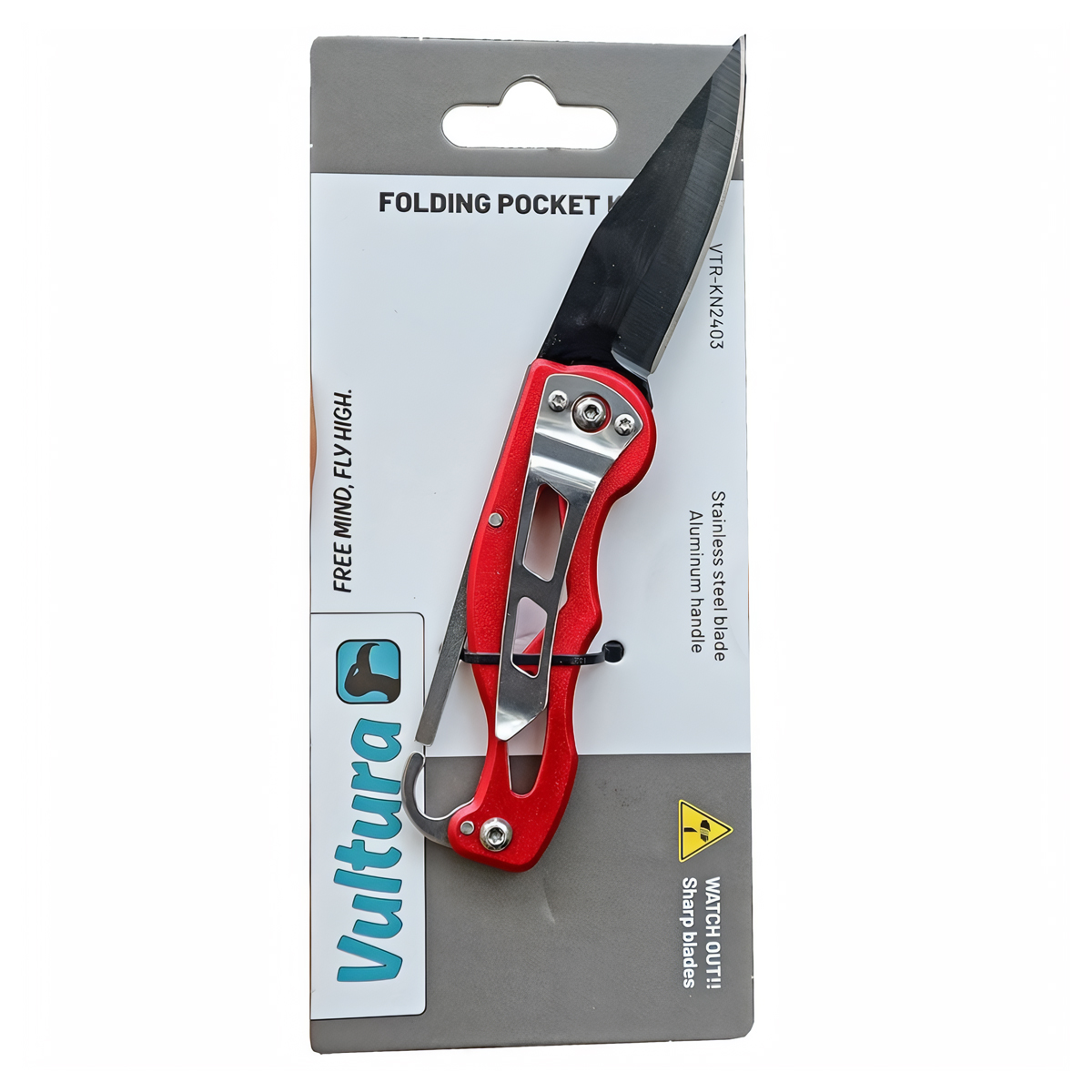 Vultura VTR-KN2403 Dao Xếp Cắm Trại Tích Hợp Móc Carabiner