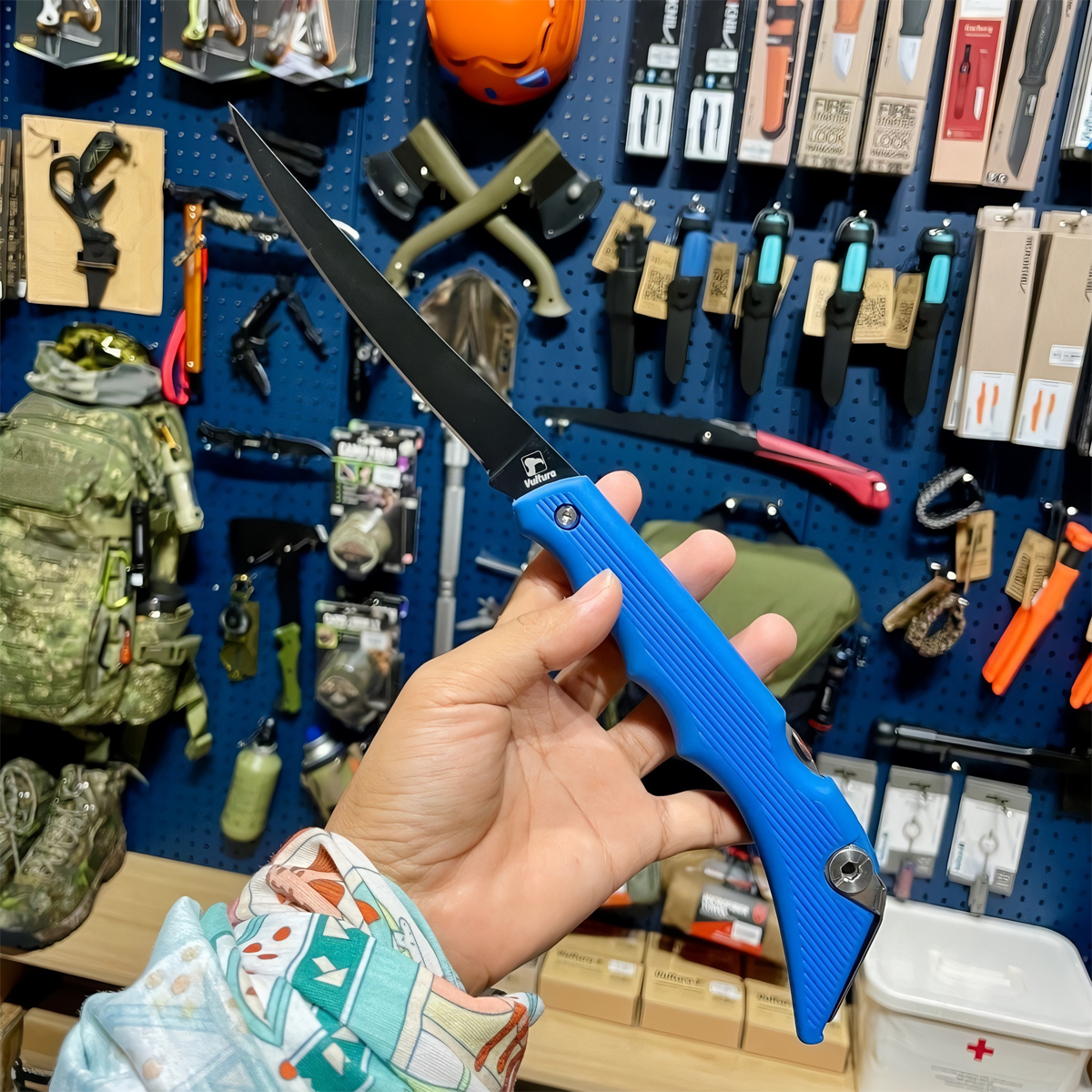 Vultura VTR-KN2501 Dao Fillet Cá, Thịt Xếp Gọn Cắm Trại Dã Ngoại