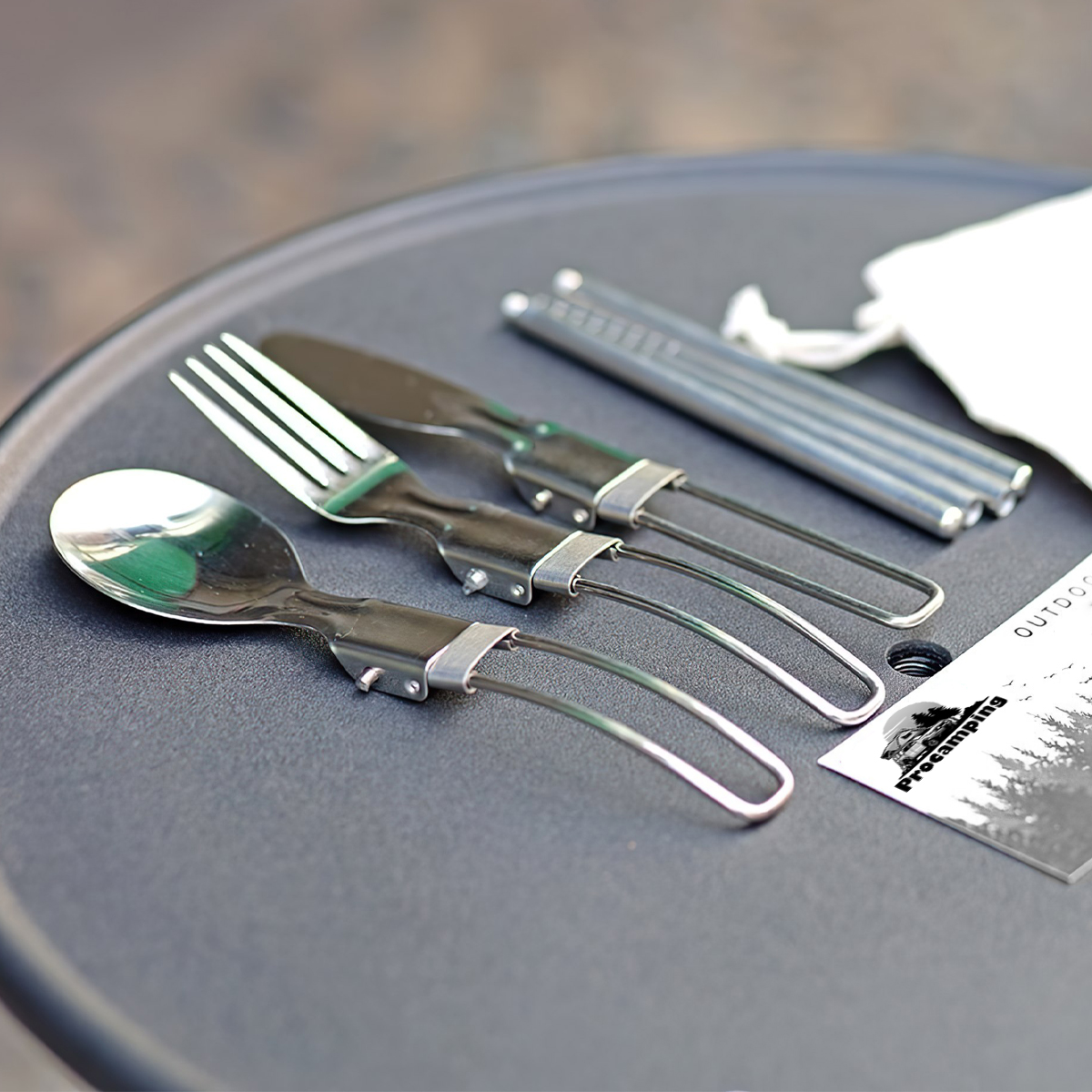 Vultura VTR-TW2403 Bộ Đồ Bàn Ăn Cắm Trại 4 Món (Dao, Muỗng, Nĩa, Đũa) Xếp Gọn