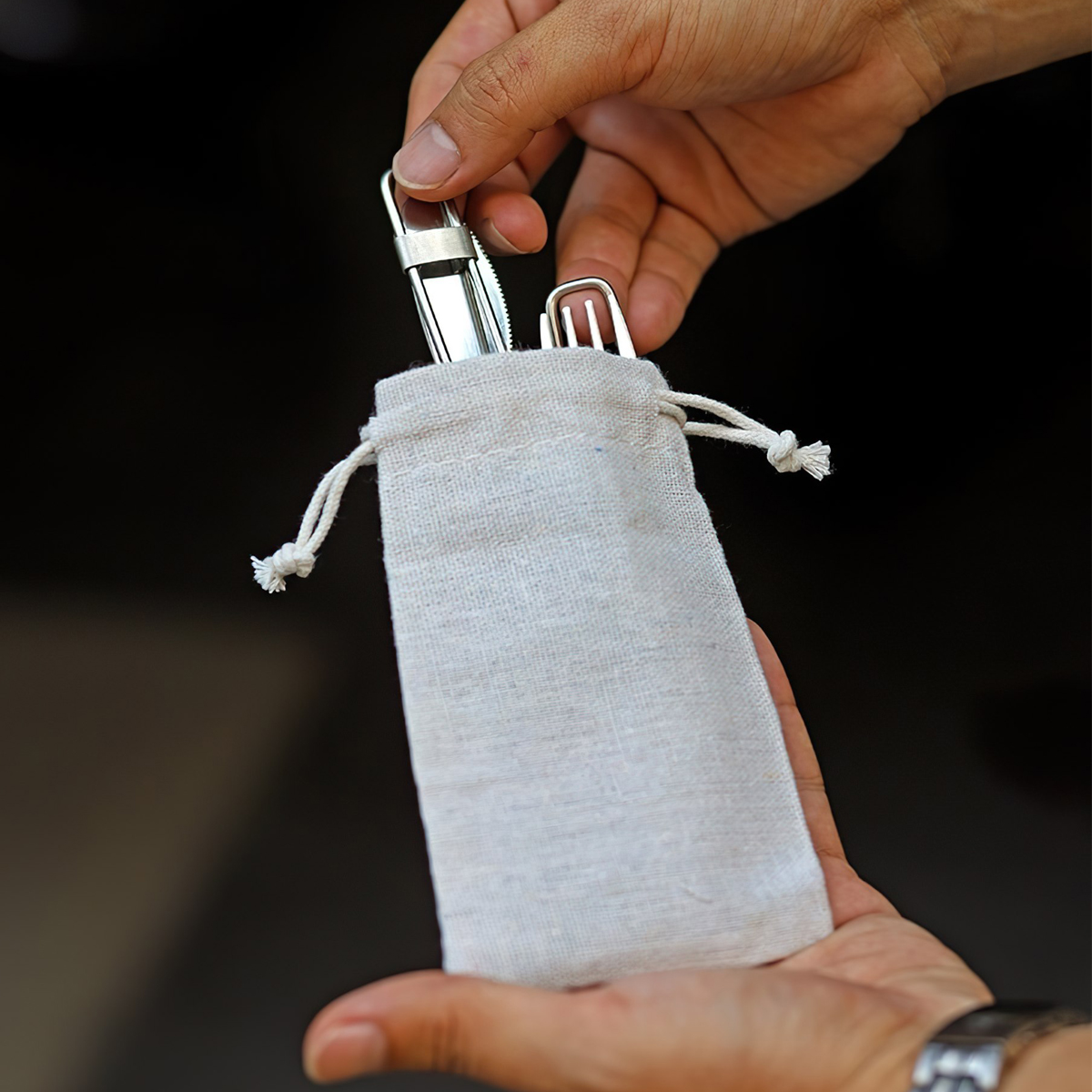 Vultura VTR-TW2403 Bộ Đồ Bàn Ăn Cắm Trại 4 Món (Dao, Muỗng, Nĩa, Đũa) Xếp Gọn