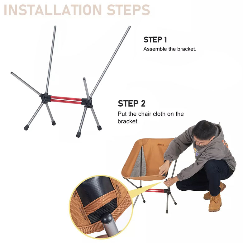 Naturehike NH20JJ027 Ghế xếp cắm trại có tựa lưng Ultralight Aluminium YL08