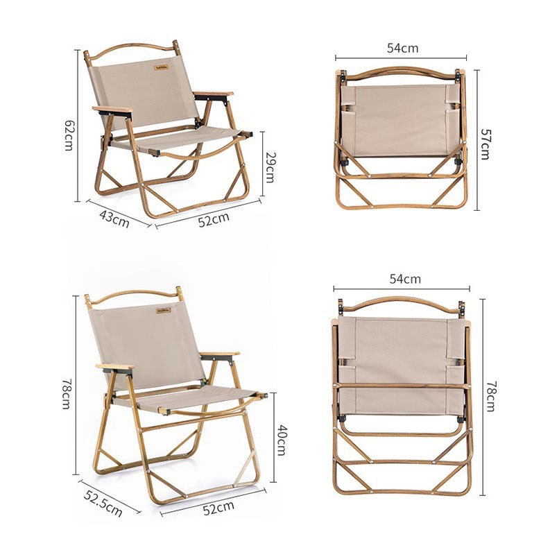 Naturehike NH19Y002-D Ghế Xếp Cắm Trại Tựa Lưng Khung Vân Gỗ Portable Outdoor