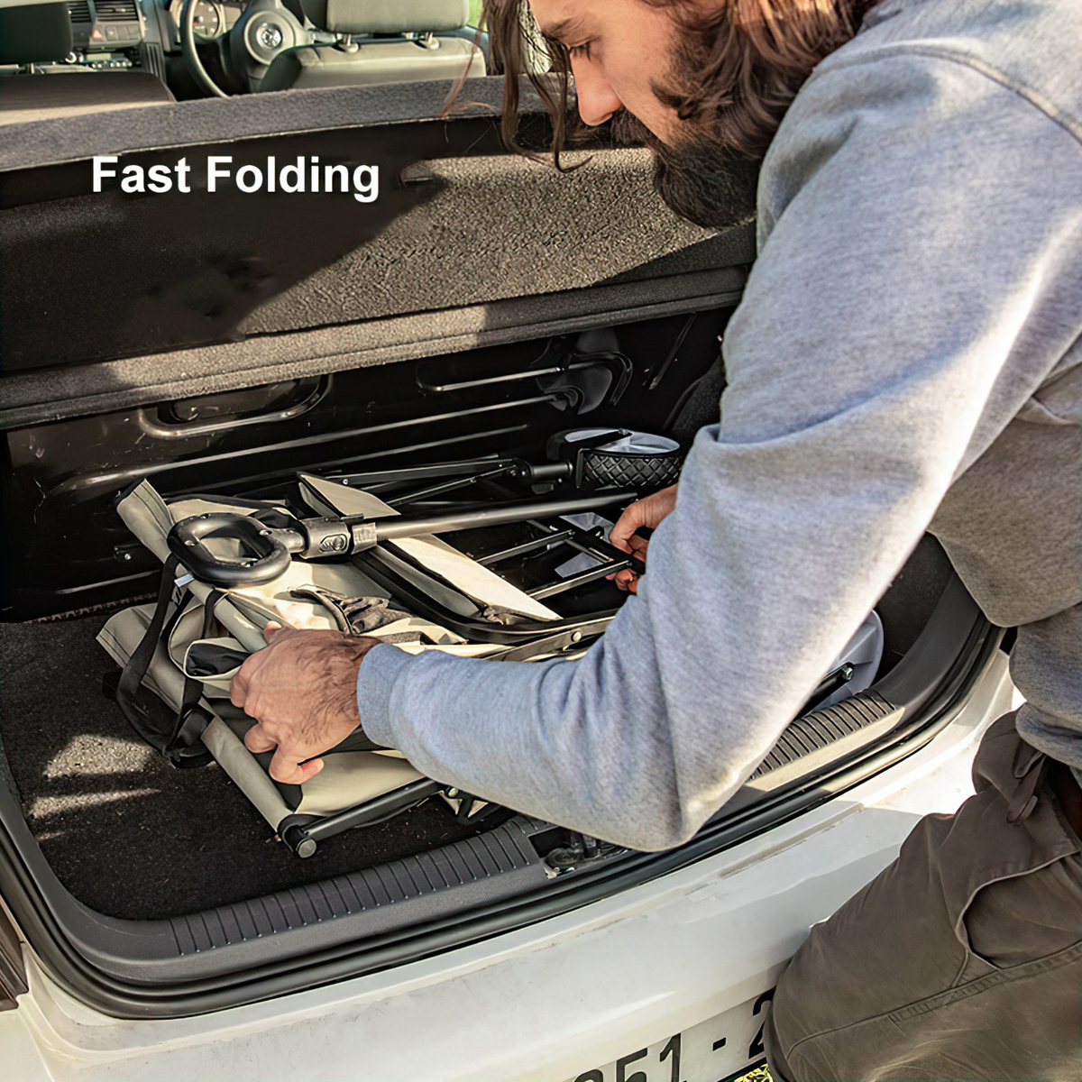 NatureHike NH19PJ001 Xe Đẩy Gấp Gọn Cắm Trại Du Lịch, Dã Ngoại – Bánh Nhỏ Folding Trolley