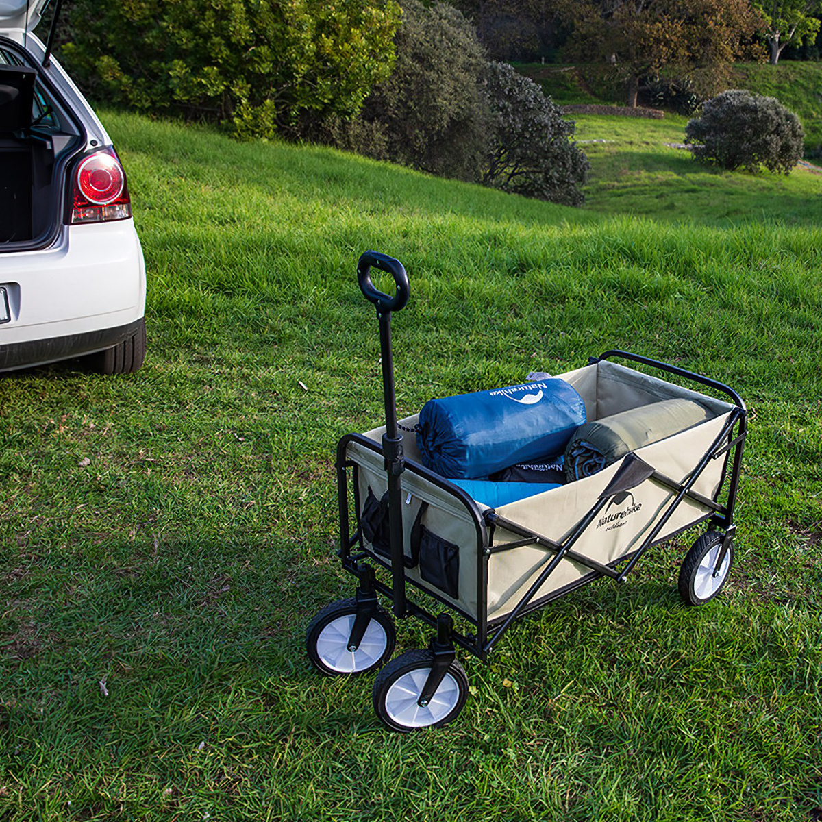 NatureHike NH19PJ001 Xe Đẩy Gấp Gọn Cắm Trại Du Lịch, Dã Ngoại – Bánh Nhỏ Folding Trolley