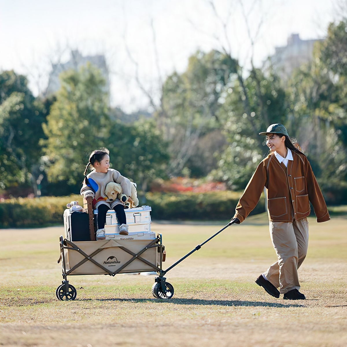 Naturehike NH19PJ001 Xe Kéo Đồ Đa Năng – Bánh lớn Cắm Trại Folding Trolley