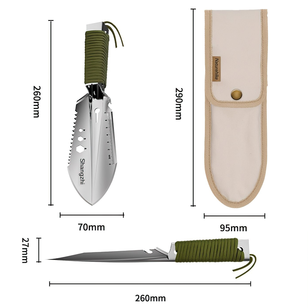 NatureHike Xẻng Cầm Tay Mini Đa Năng
