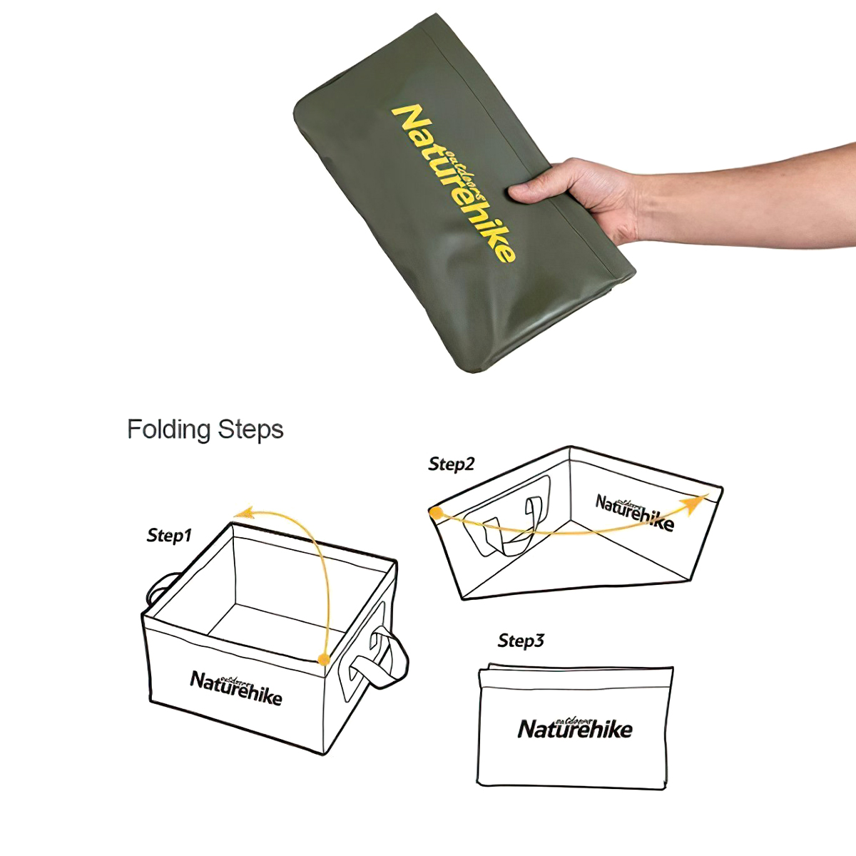 Xô Đựng Nước Xếp Gọn Hình Vuông Cắm Trại Naturehike