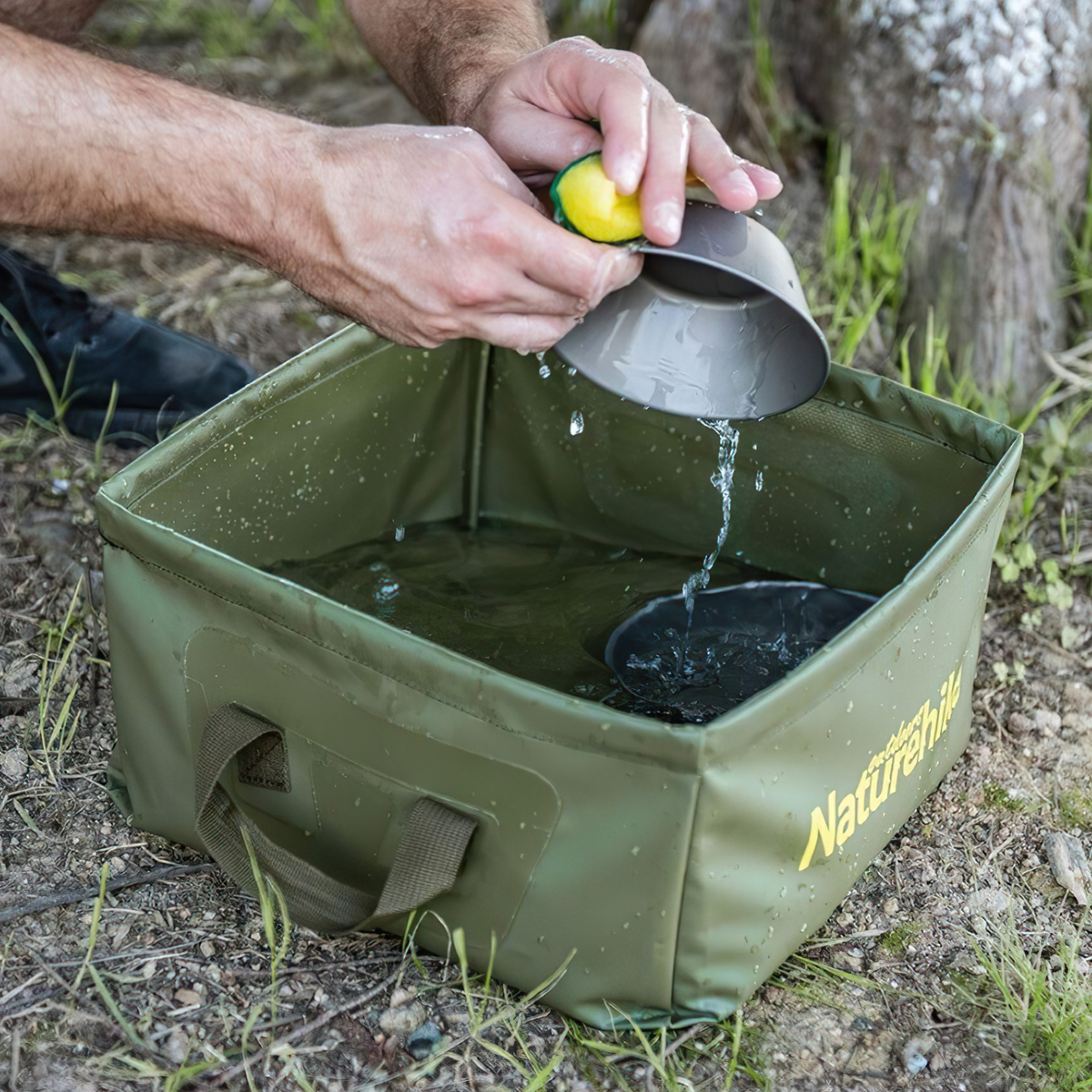 Xô Đựng Nước Xếp Gọn Hình Vuông Cắm Trại Naturehike