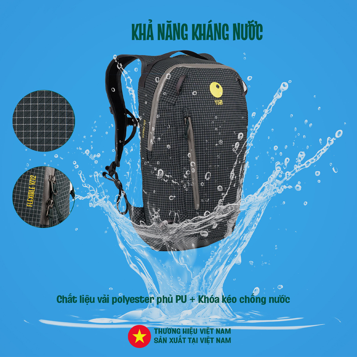 Yuzi Flexible YZ12 Balo leo núi trekking dung tích 12 lít Việt Nam