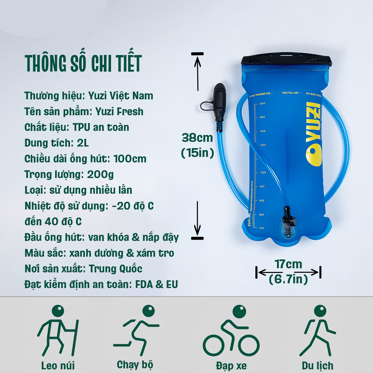 Yuzi Fresh Túi Đựng Nước Cắm Trại