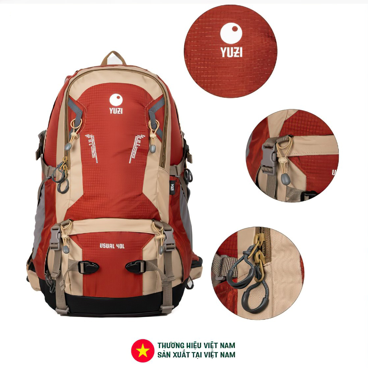 Yuzi - Usual 40L Balo Leo Núi Cắm Trại 40L Trợ Lực Kháng Nước