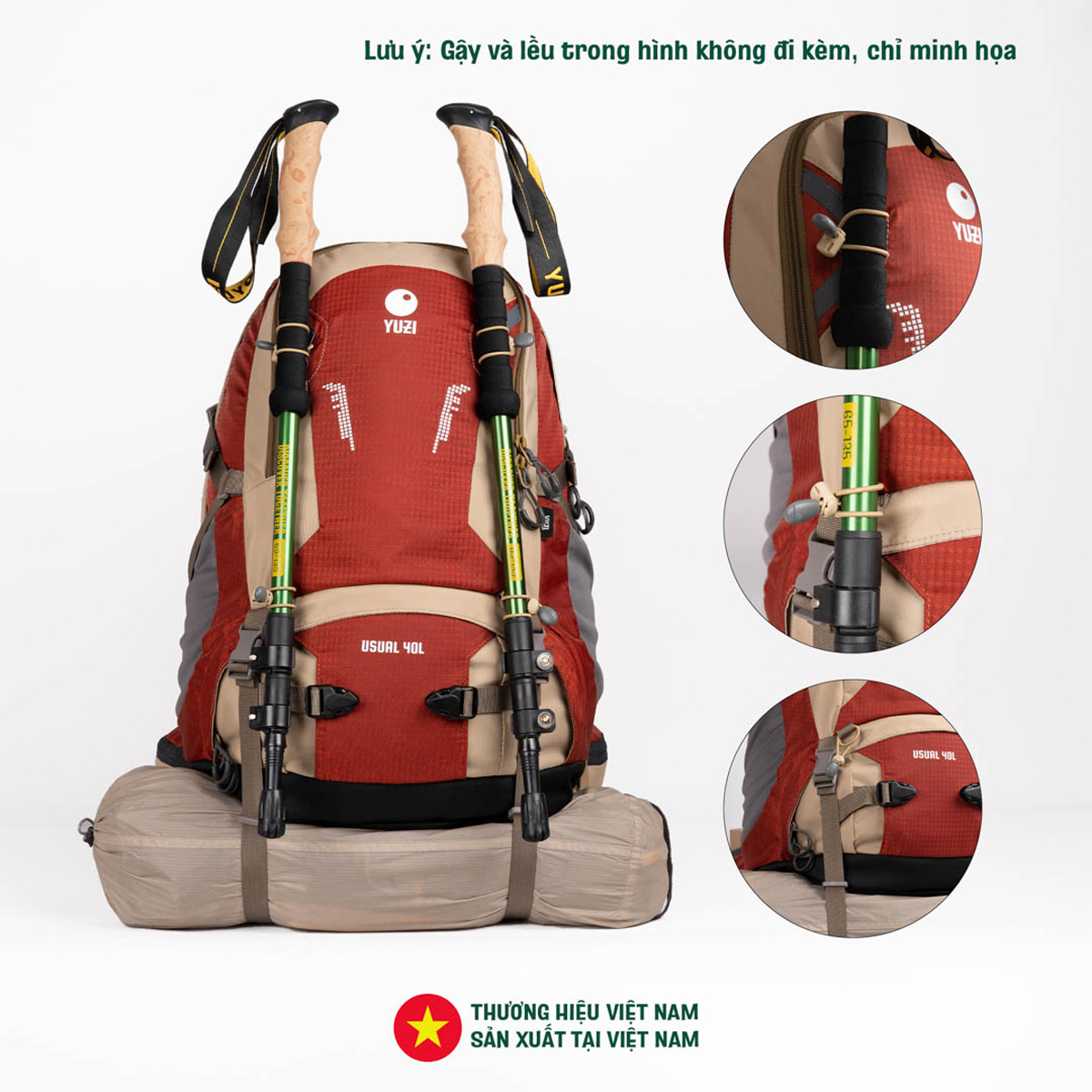 Yuzi - Usual 40L Balo Leo Núi Cắm Trại 40L Trợ Lực Kháng Nước