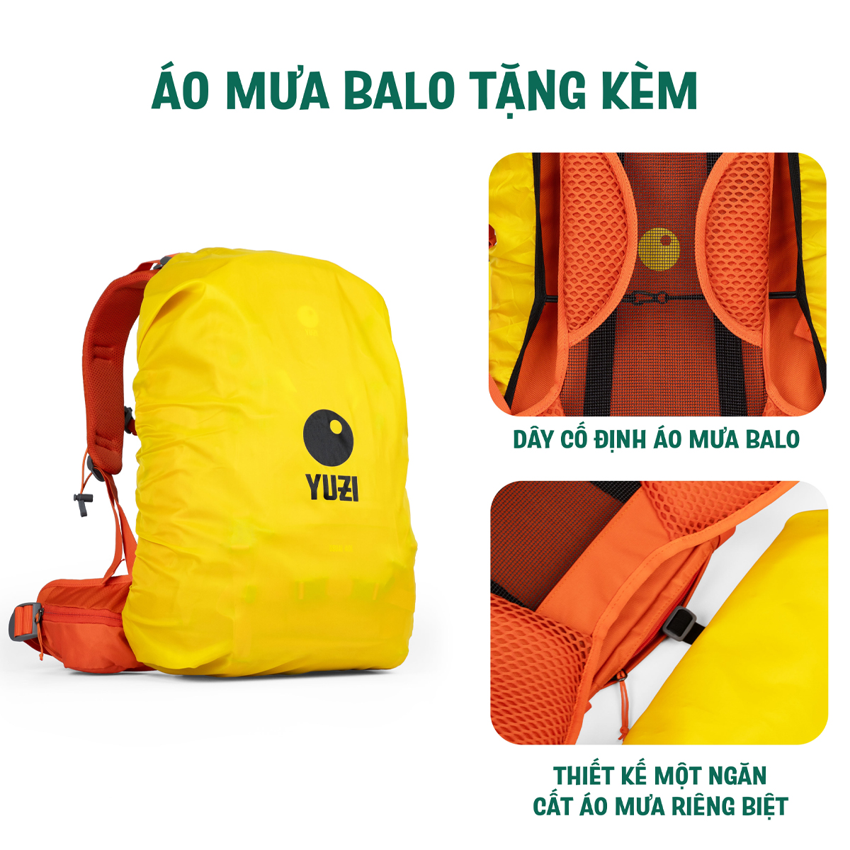 YUZI- Usual 40L Balo Leo Núi Dã Ngoại 40 Lít Trợ Lực Kháng Nước – Version 2