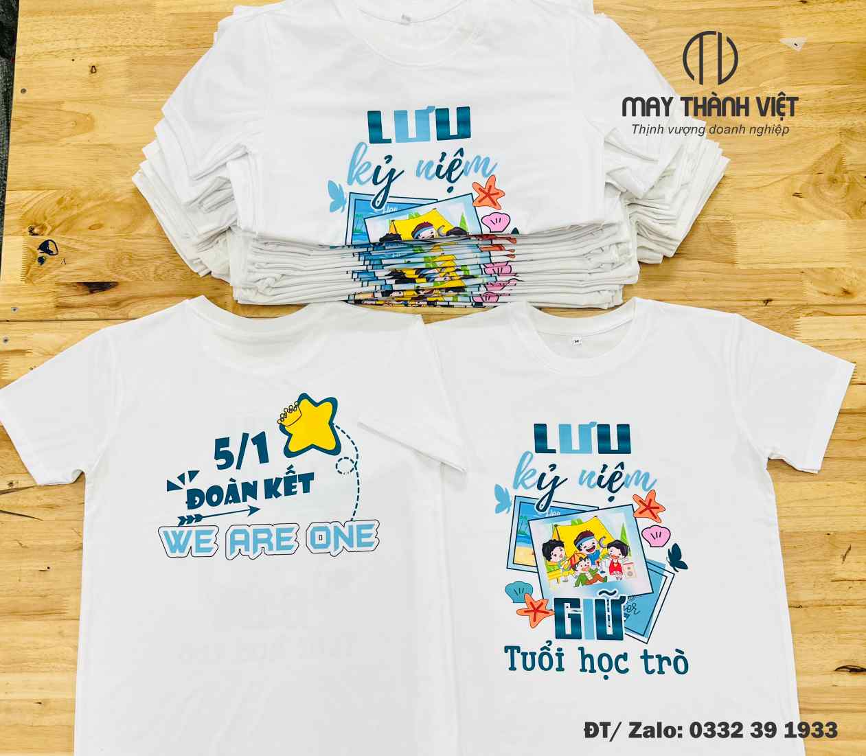 áo lớp đẹp cổ tròn màu trắng