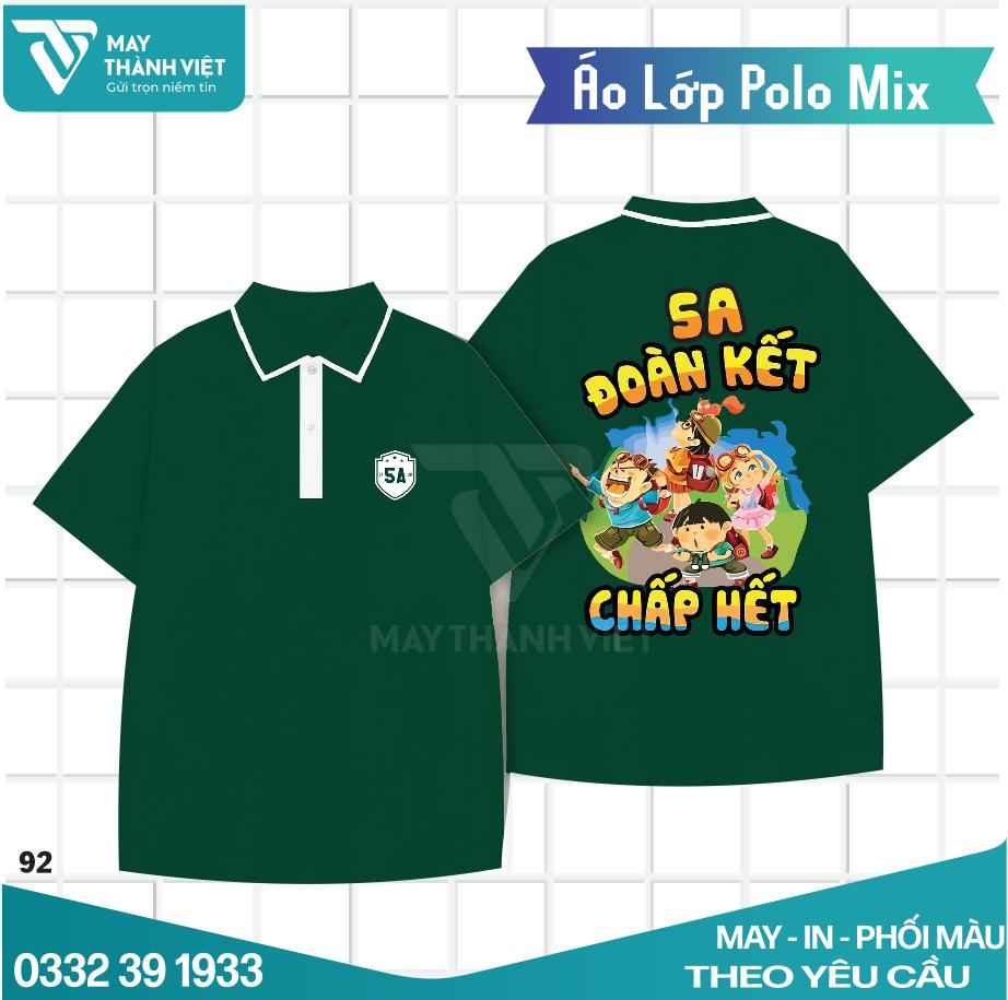 áo lớp màu xanh rêu có cổ