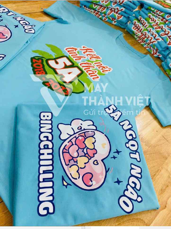 áo lớp màu xanh thiên thanh