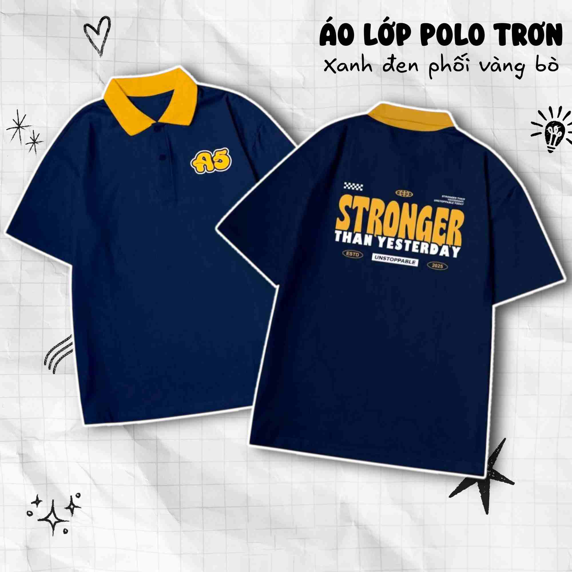áo lớp polo màu xanh than